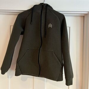 RAWGEAR brand olive green zip up hooded sweatshirt jacket - size S